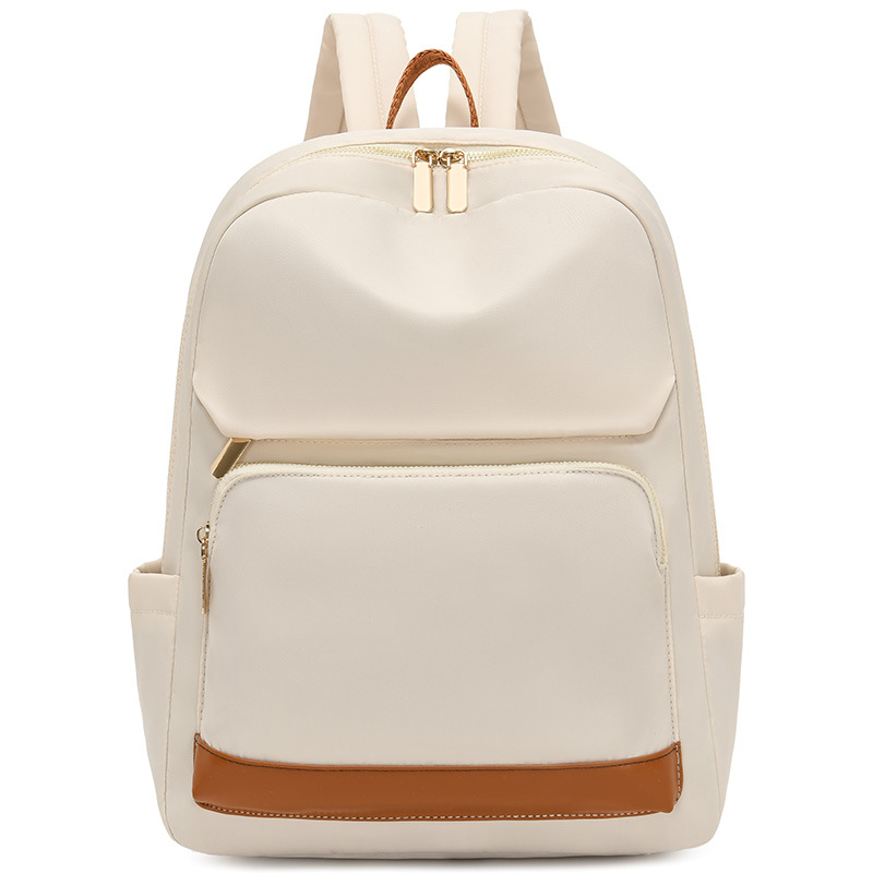 Mochila para computadora de 14 pulgadas para mujer 2024 nueva mochila casual para mujer moda color de contraste mochila escolar para estudiantes de secundaria al por mayor