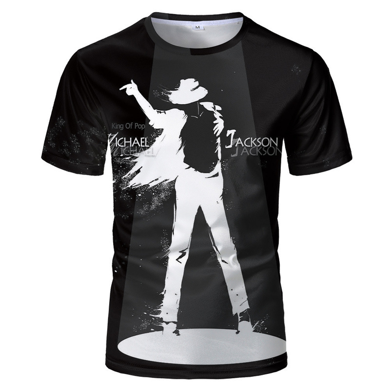 Summer New Michael Jackson Short-Sleeved T-Shirt Dancing Michael 3D Short-Sleeved T-Shirt Manufacturer Wholesale