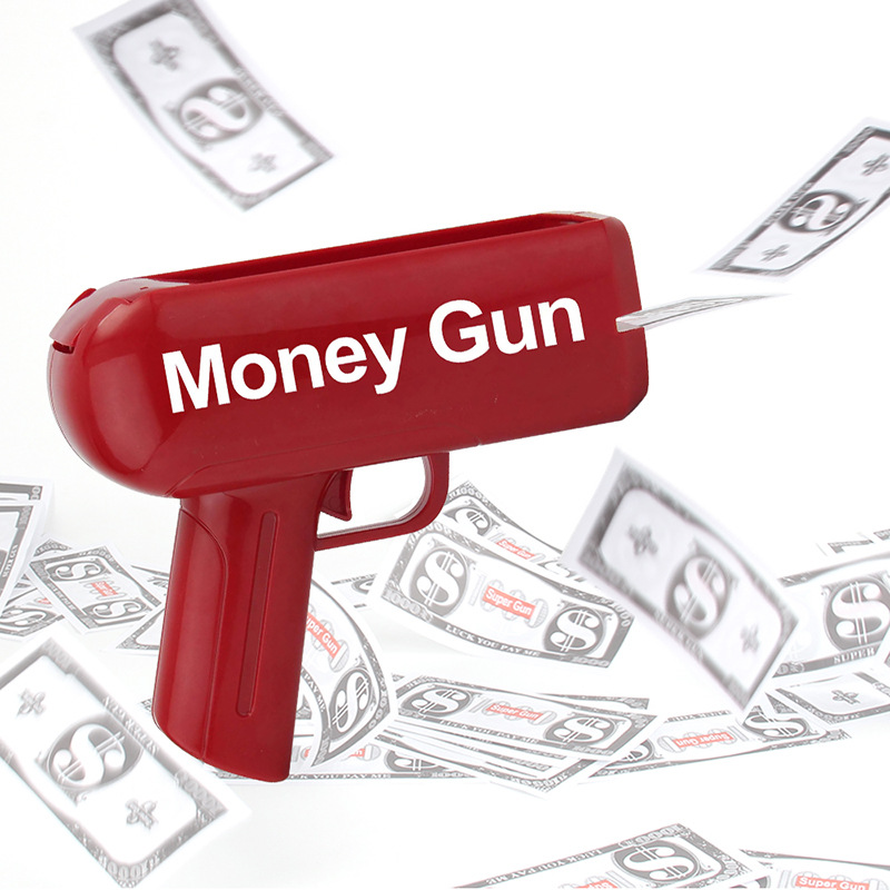 Nuevo oro eléctrico pistolas de pulverización de dinero MoneyGun pistolas de pulverización de dinero juguetes pistolas de billetes pistolas de juguetes