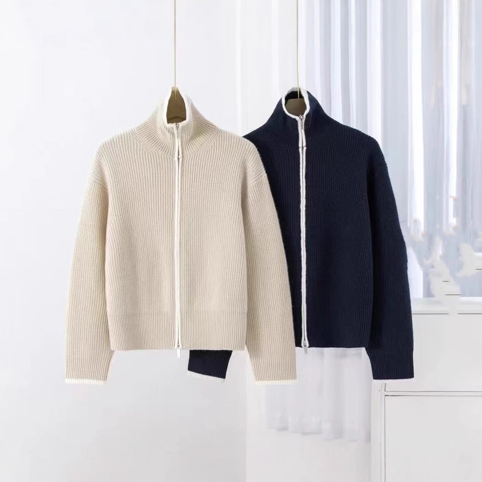 winter woolen keep warm long-sleeve with zipper