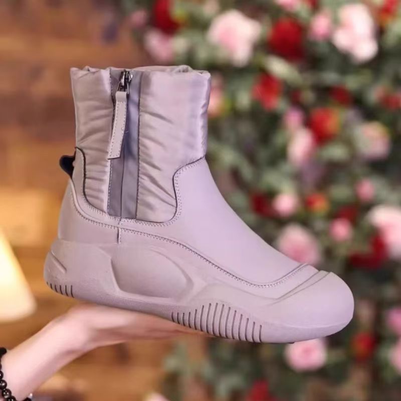 ShoeVault Snow 2025 New Cotton Winter Fleece Lined Thickened Women's Shoes Thick Sole Northeast Short Boots Warm_vogvips.com
