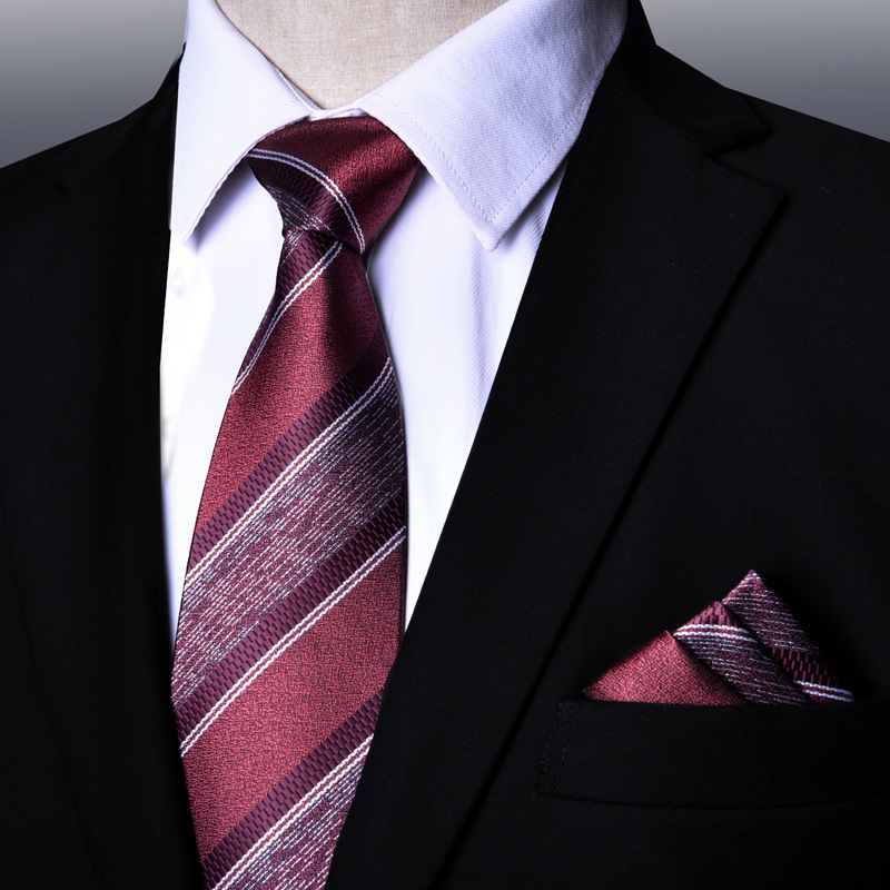 Herren Krawatte Und Einstecktuch Set Gestreift Für Business_voghion.com