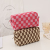 Brand knitted cosmetic bag, capacious storage system, pencil case, South Korea