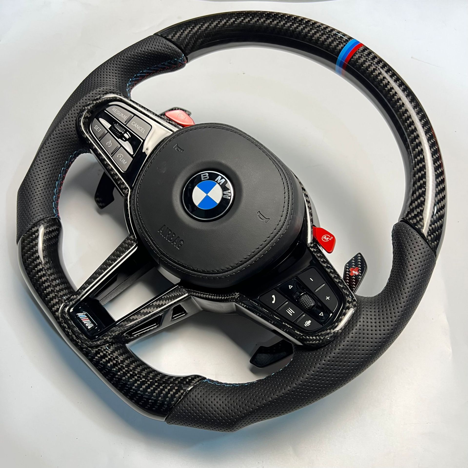 Applicable to BMW G20 G22 G80 G87 M2 M3 M4 old modified new CS real carbon fiber steering wheel assembly