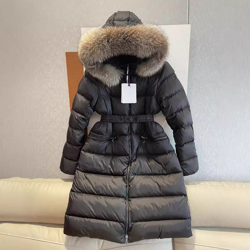 Mengjia High Version Mengkou Classic Boedici Long Hooded down Jacket Waist Slimming Look Fox Fur Collar Jacket for Women