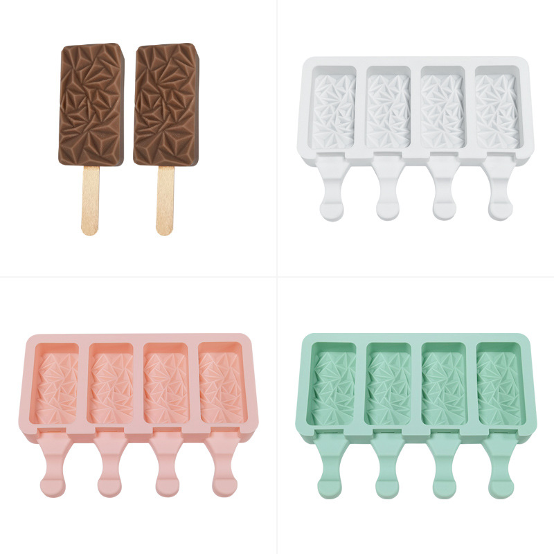 Sanxin 4-piece cubierto colina helado molde de silicona hogar DIY hecho en casa Popsicle helado molde de grado alimenticio