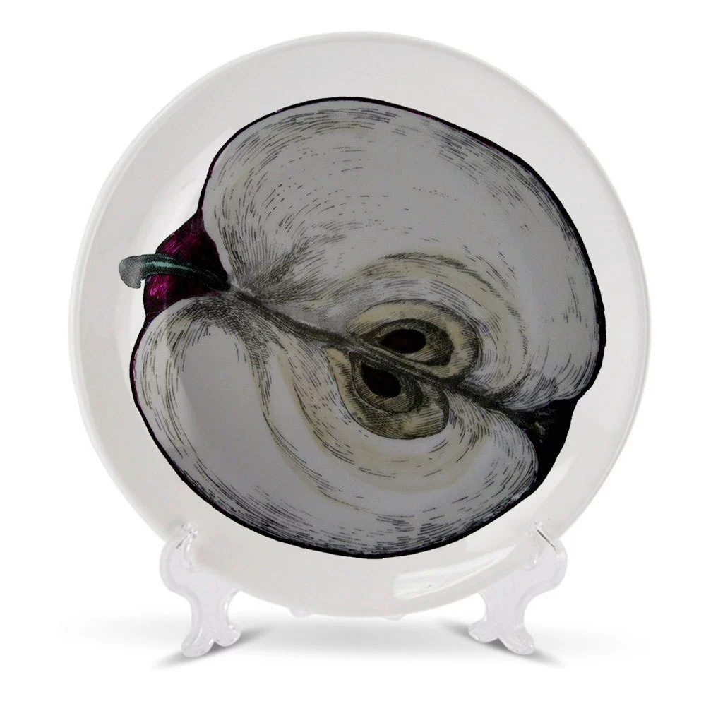 Italian FORNASETTIAN hand -painted fruit vegetarian decoration plate light luxury ceramic round flat plate home decoration