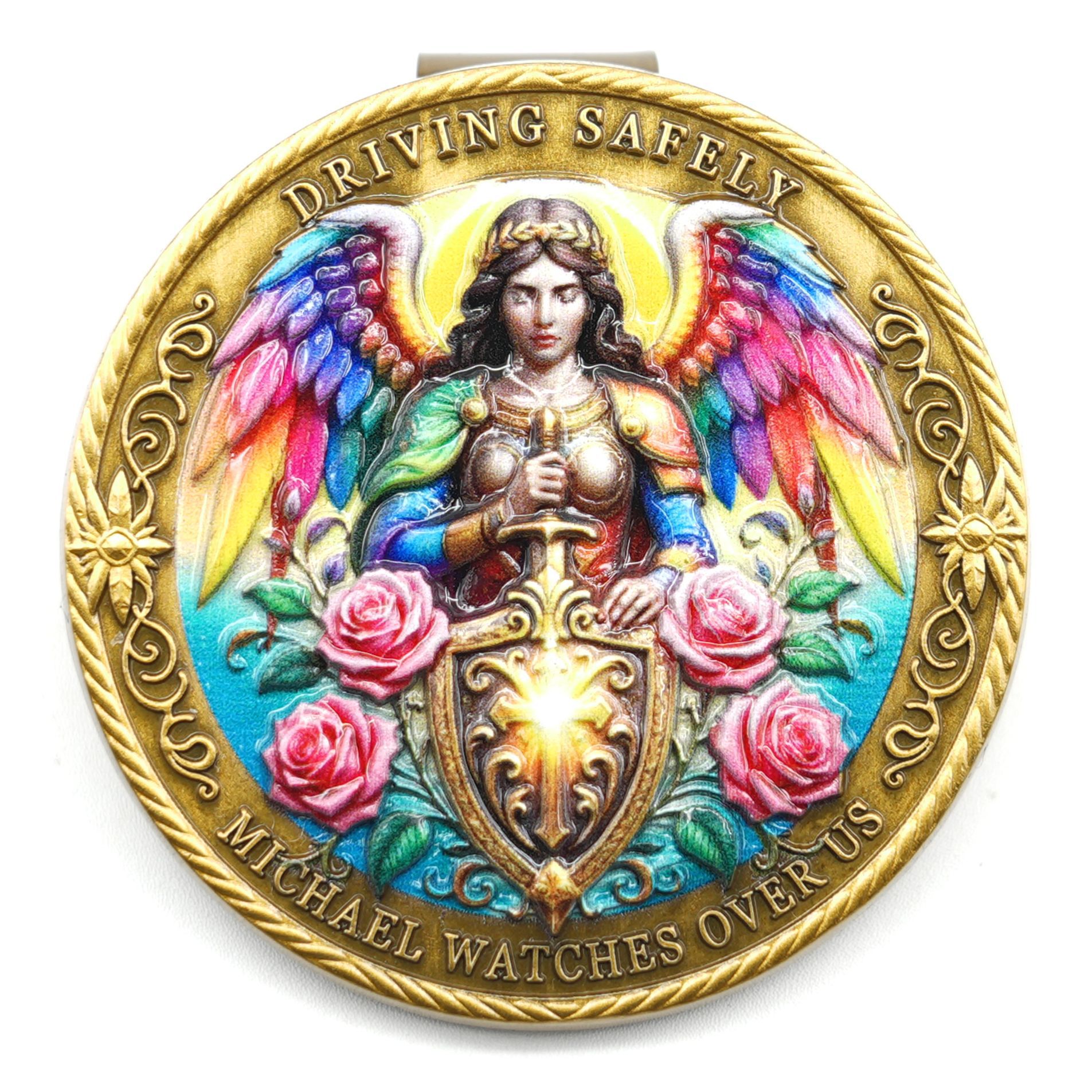 Jz35 Cross-Border Driving Safety Guardian Angel Car Sun Visor Decoration Clip Car Interior Hanging Ornament