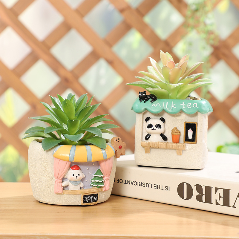 Chậu Cây Resin Chậu cây mọng nước resin trang trí sân vườn, chậu cây mini ban công, tiểu cảnh DIY (RG-27)