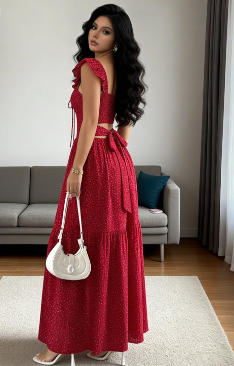 Women's Square Neck Floral Print Halter Flowy Tiered Maxi Dress – Bohemian Summer Resort Gown_ecoleips.com