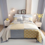 北欧简约纯棉床盖欧式绗缝被三件套夏凉空调被衍缝床单垫外贸出口