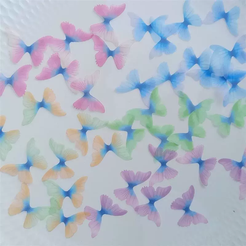 Тюль бабочка для лица DIY однослойные различные многоцветные трехмерные красивые маникюрные сценические макияж бабочка декоративные наклейки для лица