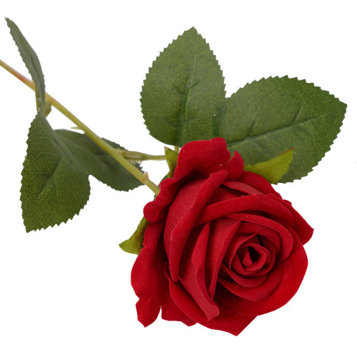 Simulated Rose, Single Hand-Stitched Velvet Home Wedding Celebration Valentine's Day Artificial Simulated Flower Wholesale