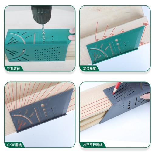Multifunctional carpentry square ruler angle measurement square ruler measurement tool line 90 degree gauge T-type ruler 3D scriber