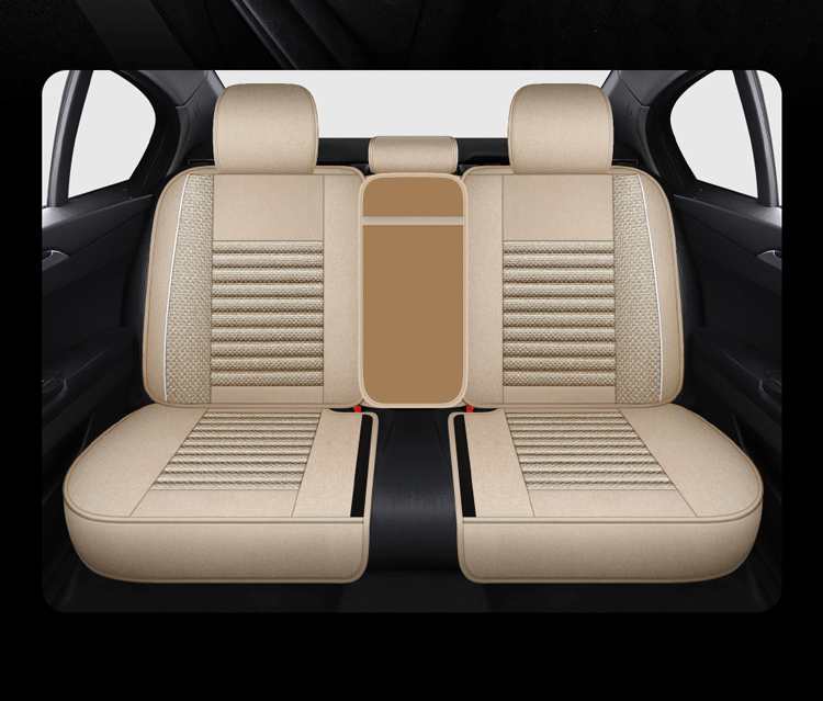 Car Seat Cushion, Universal for All Seasons, New Linen Fabric Seat Cover, Fully Enclosed Special Seat Cushion, Summer Breathable Seat Cover