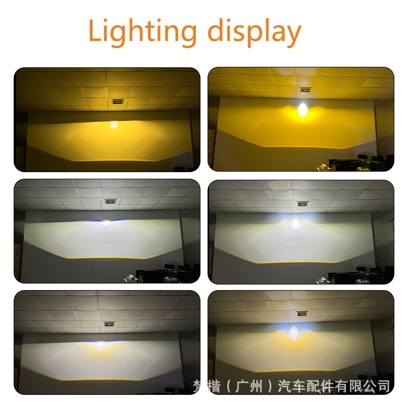 3 Inch cross-border nuevo X2 doble lámpara copa LED directo tres colores luz antiniebla lente coche de alta potencia integración lejana y cercana