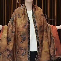 新しい両面ハイエンド香りの雲糸ロングシルクスカーフショール古い素材 70 × 180 レトロ中国風のエレガントなシルクスカーフ
