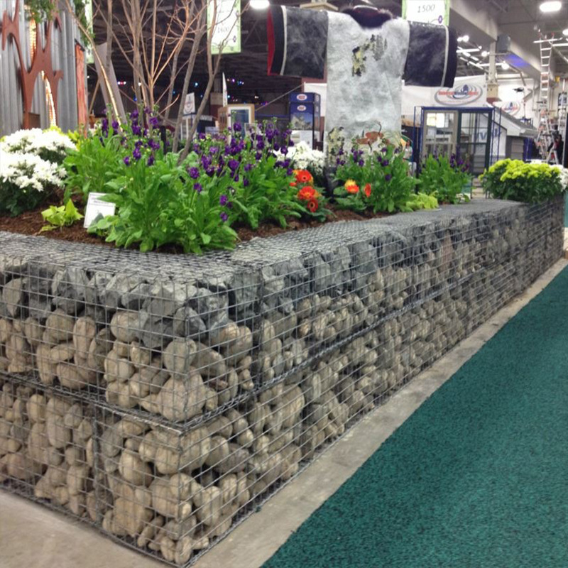 别墅庭院电焊石笼网围墙 民宿院落挡墙 美观个性景观石头台阶坐凳