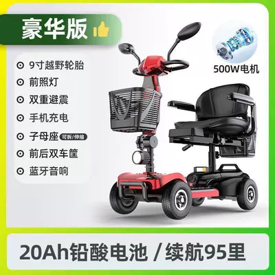 the Elderly, Lightweight and Foldable, Qatlanan elektrik velosipedlər - luxury-double-seater-lead-acid-20ah-battery-approximately-95-miles-range-dual-suspension