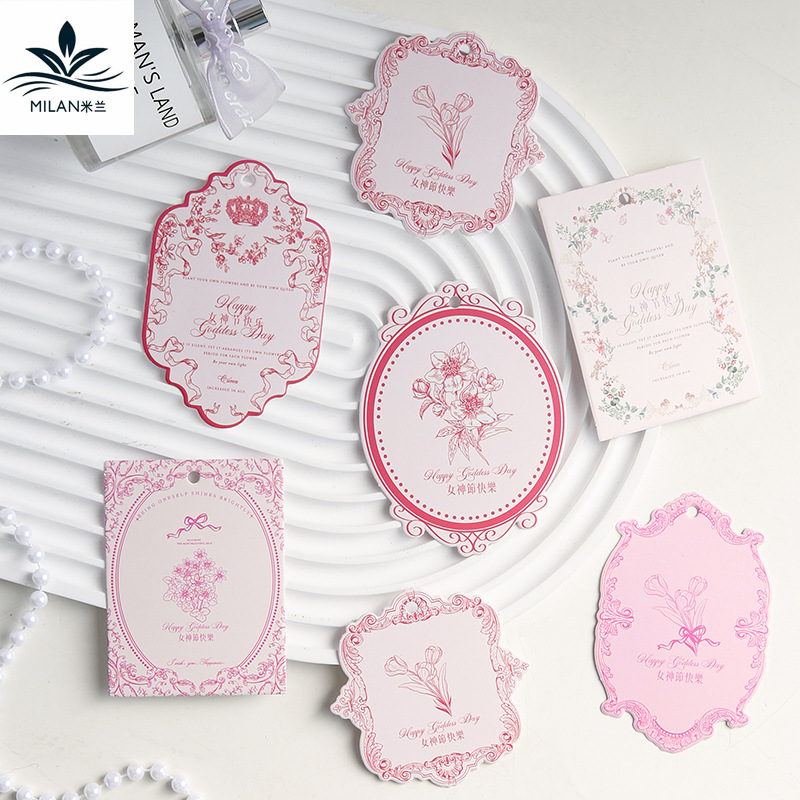 Tarjeta de fiesta de la diosa de marzo 8 ramo de flores tarjeta de felicitación festivales tarjetas postales decoración de regalos de flores colgantes franceses