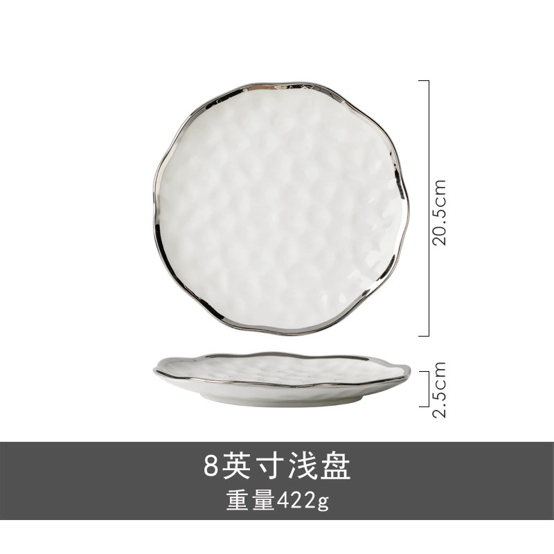 High quality high-end white ceramic tableware, bike steering column, set, light luxury style