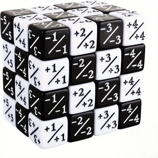 High-Quality No. 16 Square Corner Addition and Subtraction Dice Mtg Counter Token Dice Game Props 24 Pieces