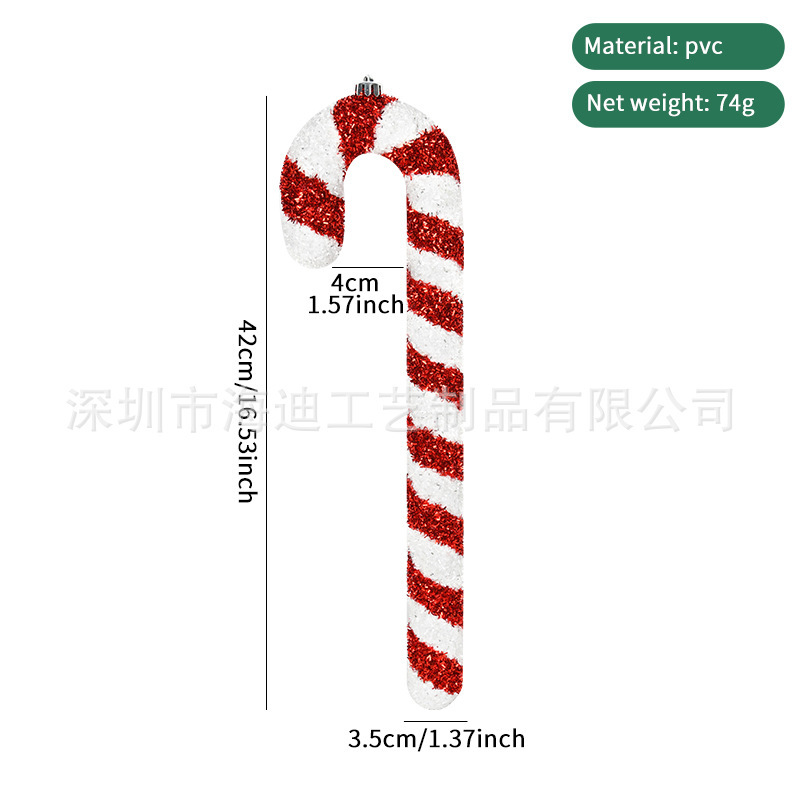 クロスボーダー 40-90 センチメートルクリスマス装飾赤と白のスパンコール杖装飾品クリスマスツリー装飾ダンス小道具|undefined