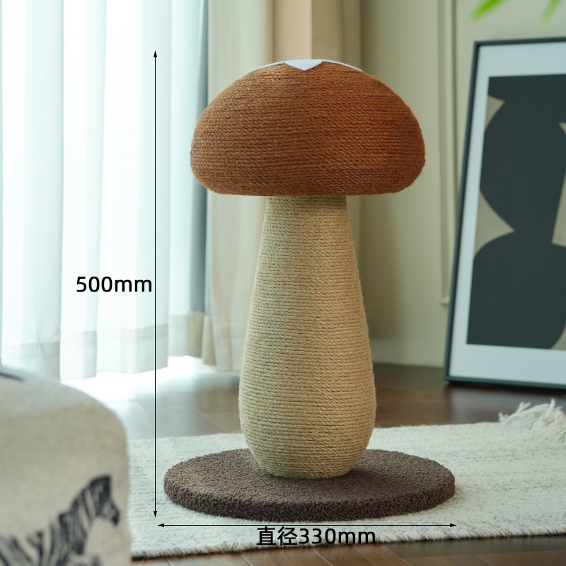 대형 표고버섯 고양이 긁는 기둥 - 대마 로프 스타일