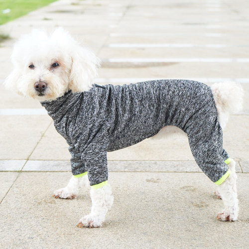 Pet clothing for Teddy, Bichon Frise, and Schnauzer dogs - winter base layer plain pet clothes for small dogs - four-legged one-piece clothing