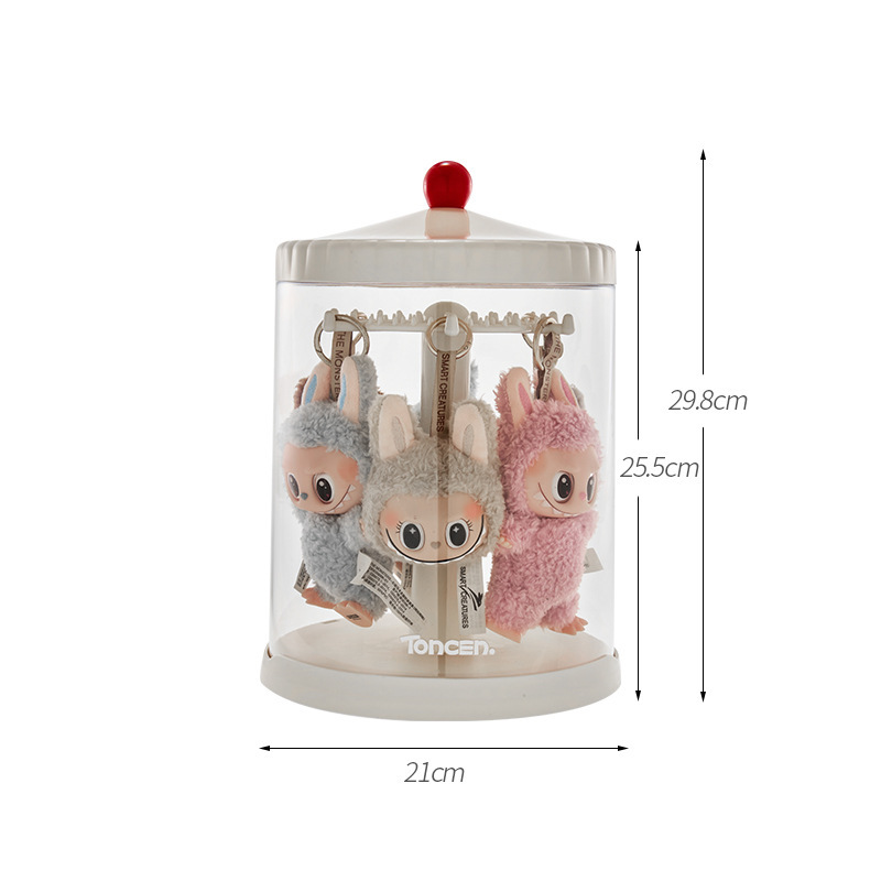 回転ブラインドボックス収納展示棚透明防塵手作り収納ボックスlabubuバブルマットモデル展示棚|undefined