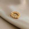 J409 Gold, zircon chunky chain ring