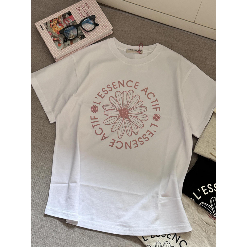 【カウンター品質】韓国マルディトレンドブランド半袖Tシャツリトルデイジードーマンプリントラウンドネックピュアコットンクロスボーダー|undefined
