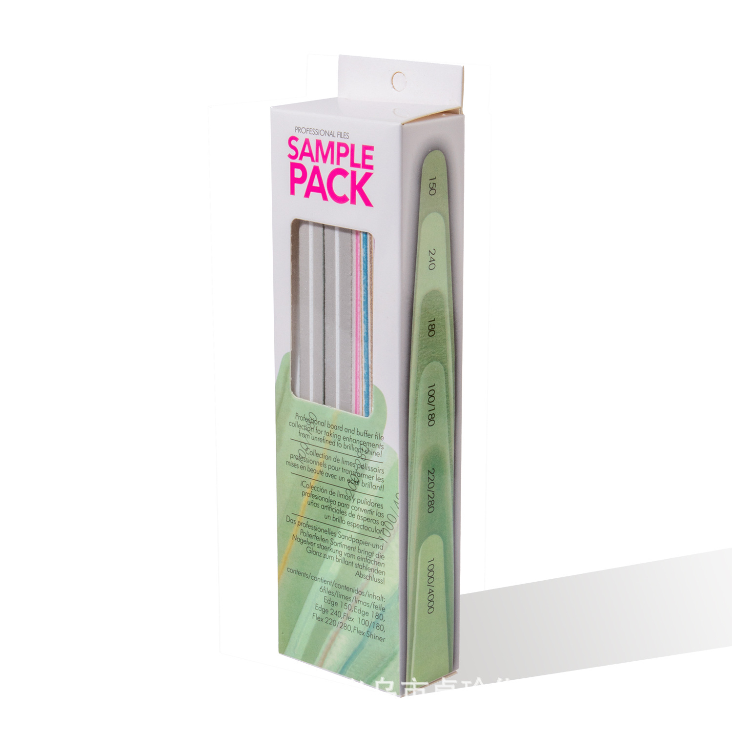 Herramientas de manicura, archivo de uñas, frotación de esponjas, manicura, pulido y pulido, 6 en 1 caja de combinación en stock