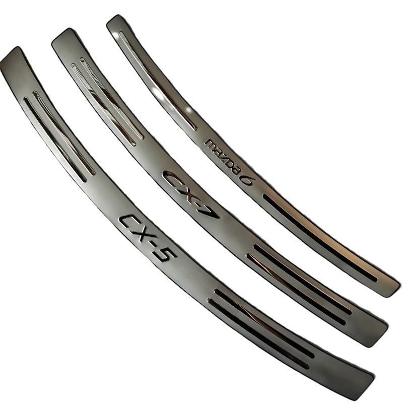 Suitable for Mazda Cx-5/Cx-7, Mazda 6, Mazda 3 Rear Guard Plate, Stainless Steel Trunk Trim Strip, Threshold Pedal Modification