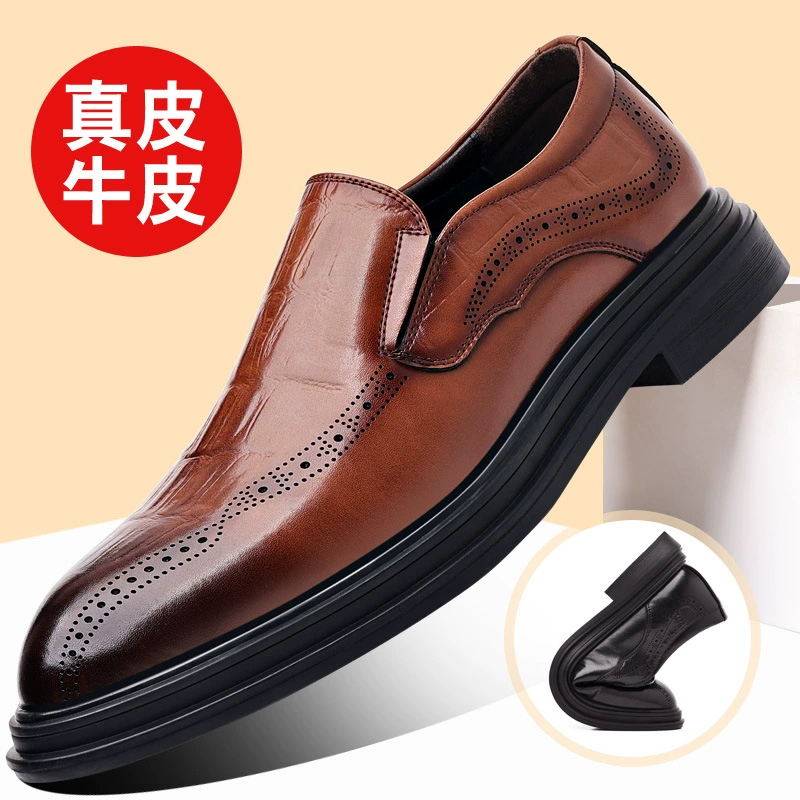 Весной и осенью новые мужские деловые официальные кожаные туфли с мягкой подошвой, лоферы из мягкой кожи, модная мужская обувь, модная обувь для вождения, без шнуровки