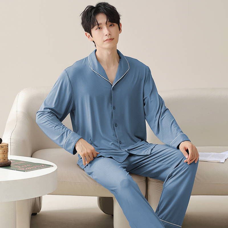 Pijamas para hombres 2024 nuevo hielo de invierno y otoño hombre de gran tamaño de alta sensación moda ropa de casa primavera y otoño mangas largas