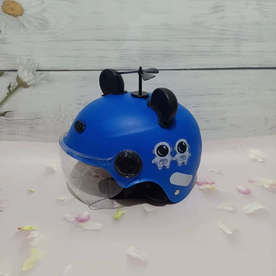 1-5 Years Old Electric Vehicle – Motosiklet kaskı (dəbilqə) - navy-blue-no-13-sunscreen-short-black-bear-ears-black-windmill-1-5-years-old-summer-style-3c