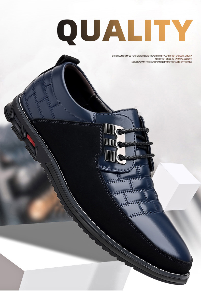 Men's round head men's casual shoes front lace-up casual shoes flat casual men's shoes_vogvips.com
