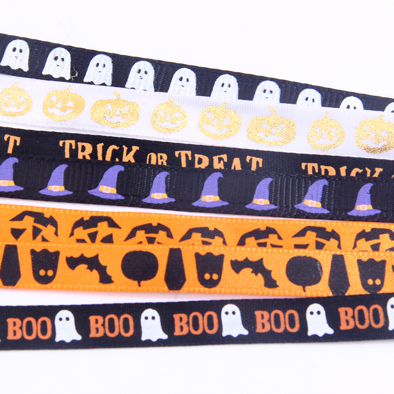 1.0cm 2.5cm decoración de Halloween cinta calabaza de Halloween cinta / araña / fantasma / cinta murciélago