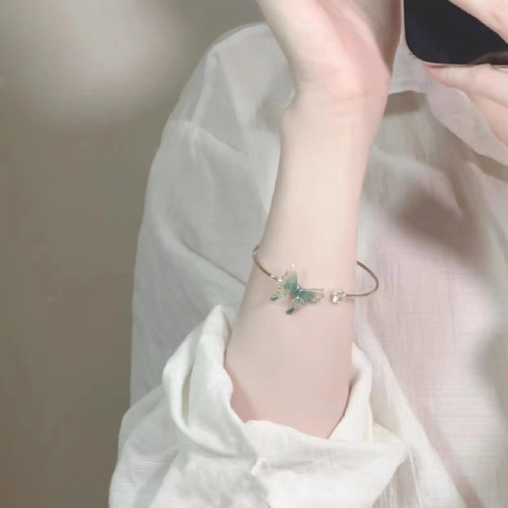Green-tailed Butterfly Open Ring Chinese Style Jewelry For Women_voghion.com