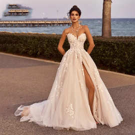 主婚纱新娘抹胸新款气质高端奢华大拖尾小个子高级感法式主纱女裙