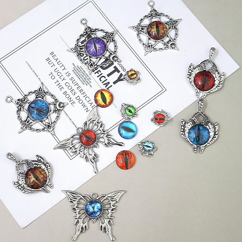 DIY Retro Dark Skull Pentagram Demon Eye Alloy Jewelry Accessory Material Kit Pendant Hanging Ornament