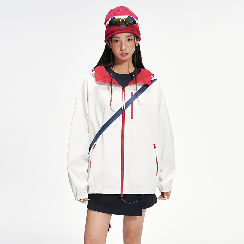 山系户外冲锋衣男女款2025新款超好看多巴胺徒步登山撞色夹克外套|undefined