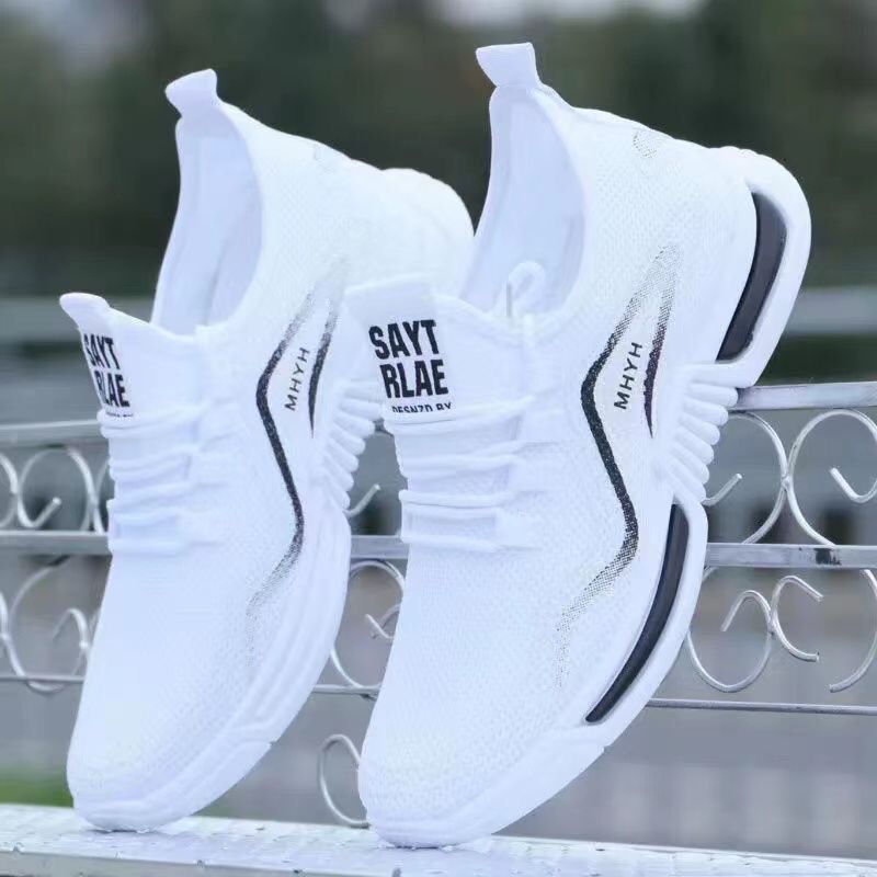 2022 men's shoes autumn and winter New sneaker comfortable breathable white shoes flying woven breathable casual shoes foreign trade shoes men