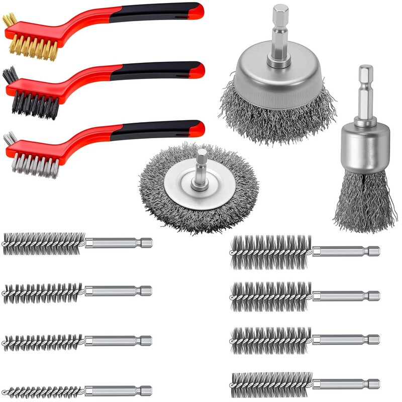 Drill Bit 1/4in Hex Shank Wire Wheel Cup Brush Drill Brush Nylon/Brass/Stainless Steel Bristle Set Drill Bit 1/4in Hex Shank Wire Wheel Cup Brush Drill Brush Nylon/Brass/Stainless Steel Bristle Set