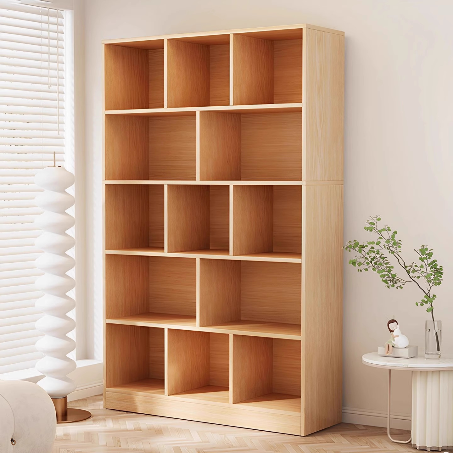 Gabinete de almacenamiento de gran capacidad sala de estar contra la pared gabinete de celosía simple tronco estante de libros multicapa armario de almacenamiento