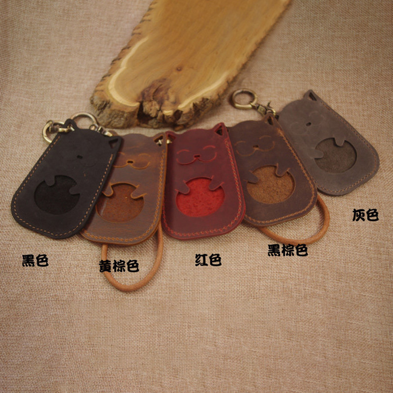 创意门禁卡套 银行卡皮套小猫咪造型学生饭卡公交卡皮套 证件卡包