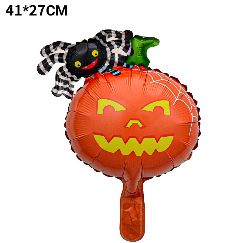 Mini globo de Halloween calavera calabaza murciélago araña decoración de Halloween dibujos animados de forma especial globo de película de aluminio