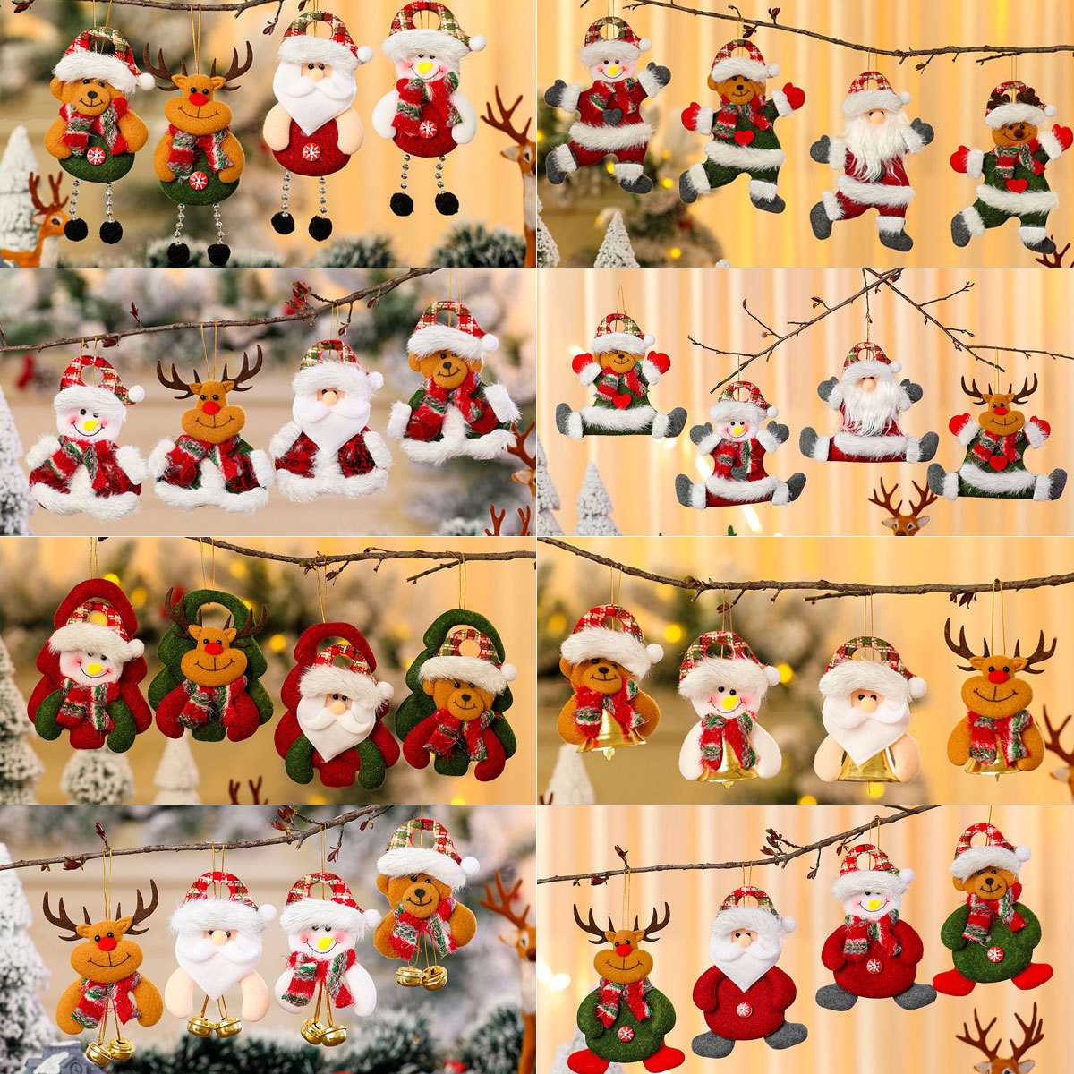 Comercio exterior transfronterizo 2025 nueva colección de colgantes de muñecas de tela pequeños regalos de Navidad adornos de árbol de Navidad adornos