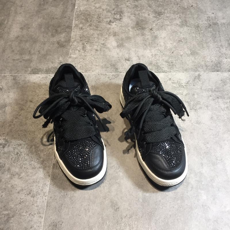 Damen Freizeitschuhe Mit Strassbesatz Flache Sportliche Sneaker_voghion.com